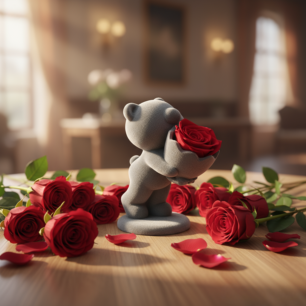 Bearloom™ Oso con Rosa Eterna