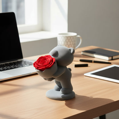 Bearloom™ Oso con Rosa Eterna